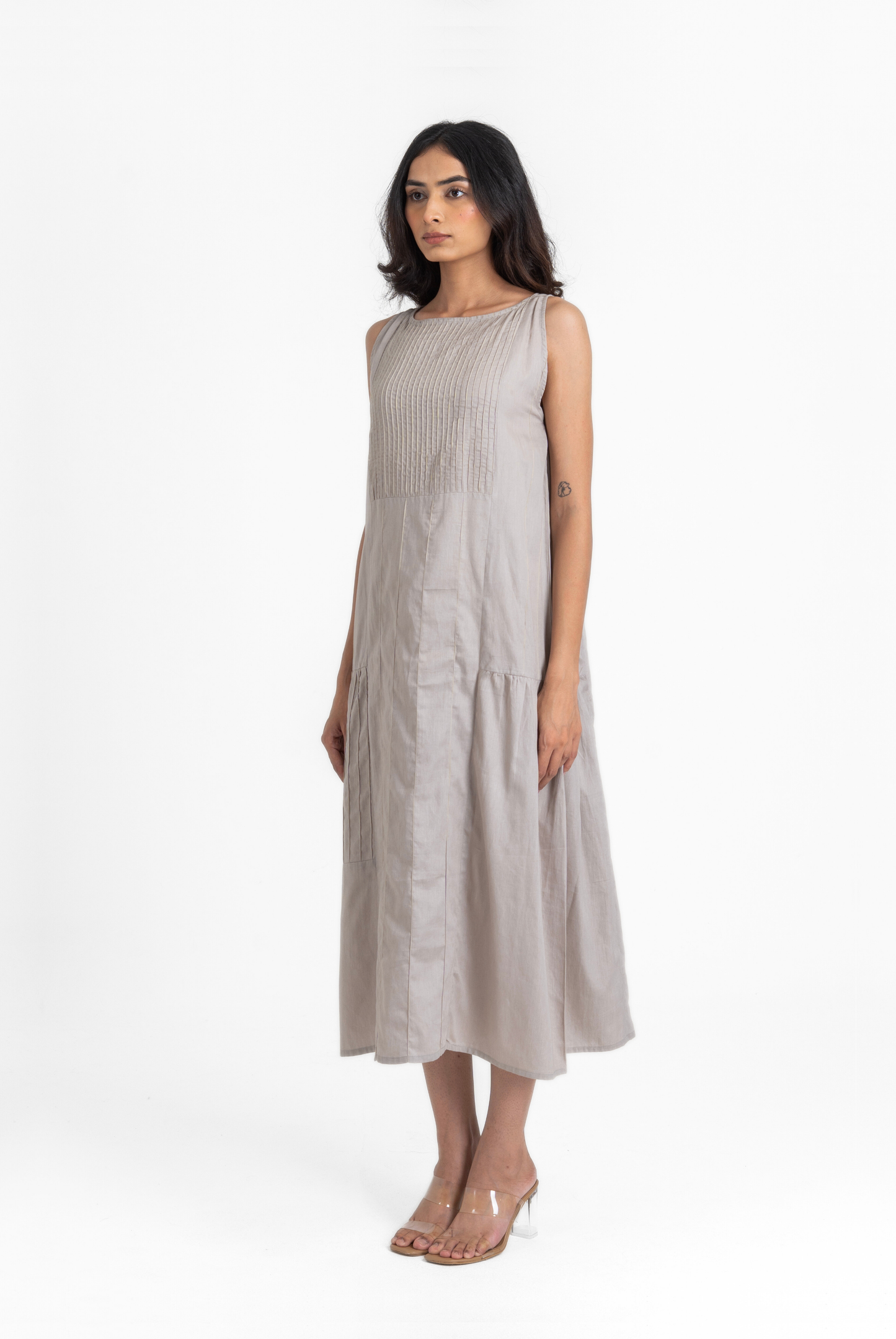 Pin tuck Gathered Dress