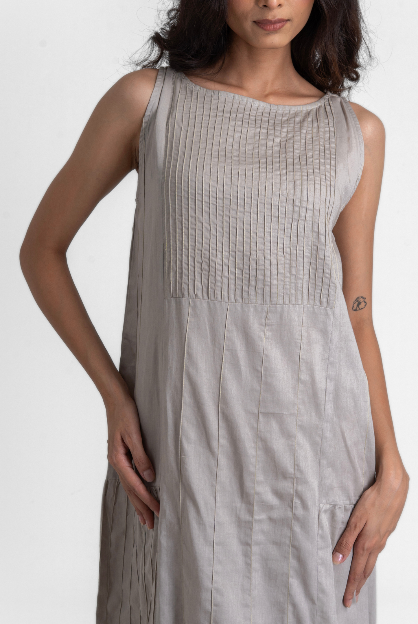 Pin tuck Gathered Dress