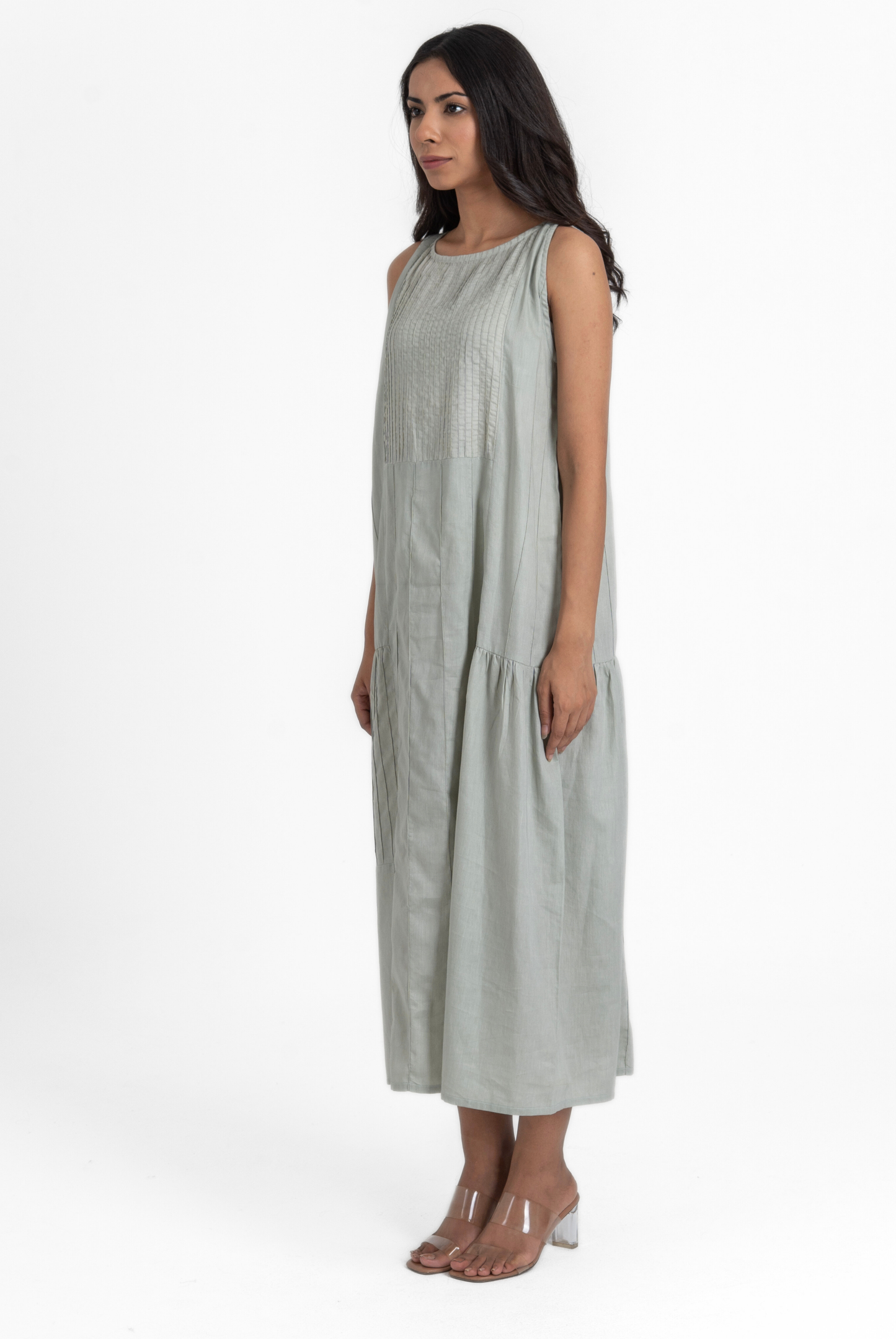 Pin tuck Gathered Dress
