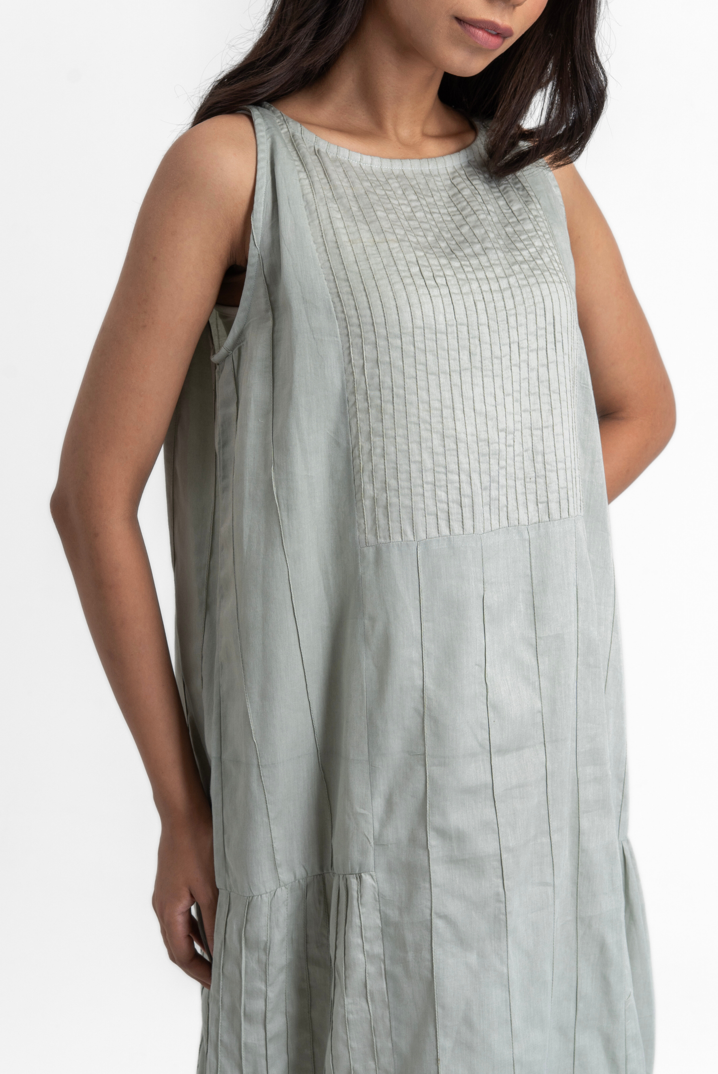 Pin tuck Gathered Dress