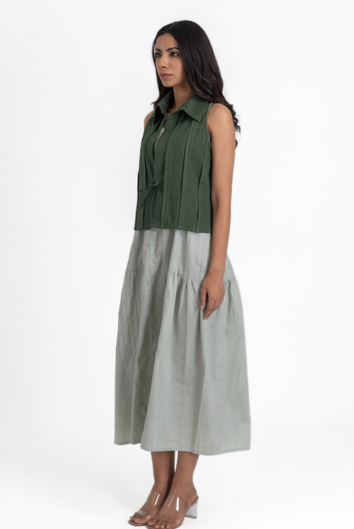 Halter Tie-up with Pleated Detail