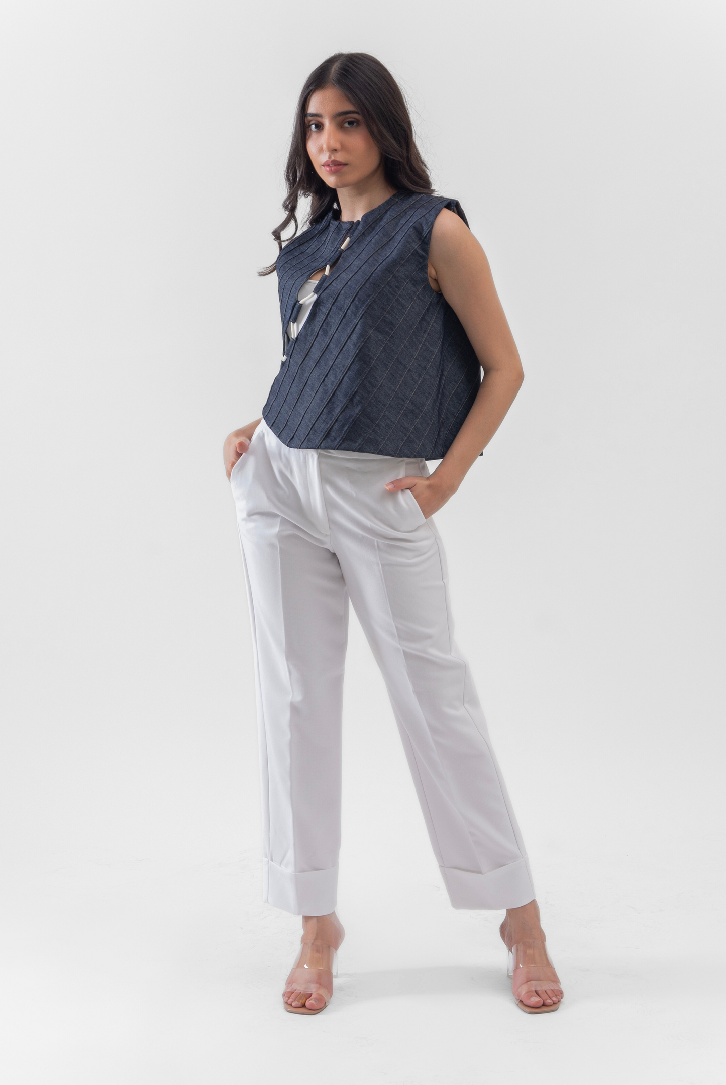 Corded Denim Vest