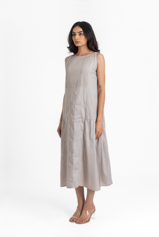 Pin tuck Gathered Dress