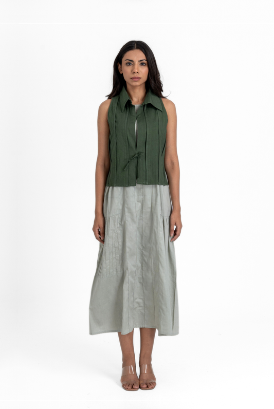 Halter Tie-up with Pleated Detail