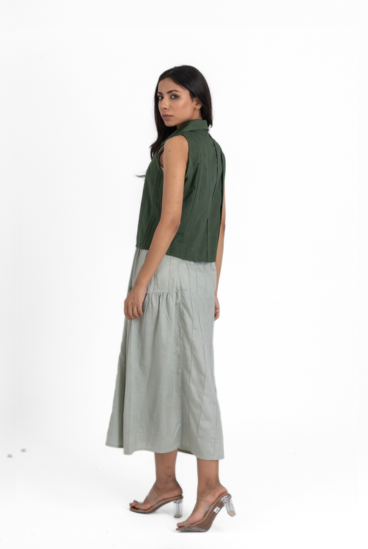 Halter Tie-up with Pleated Detail