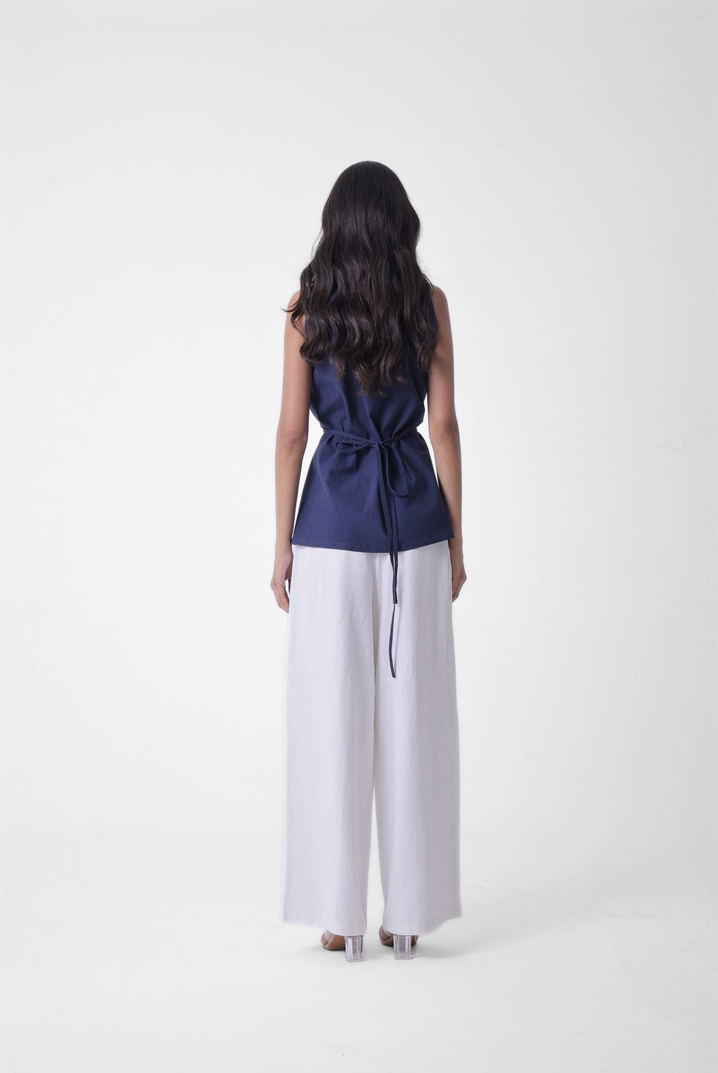 Deep V Pleated Top