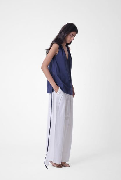 Deep V Pleated Top