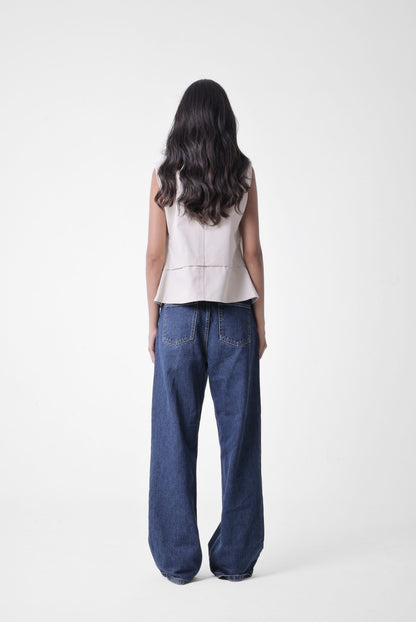 High Neck Lace-up Vest