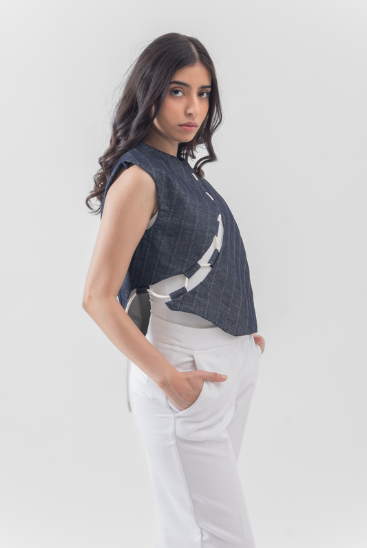 Corded Denim Vest